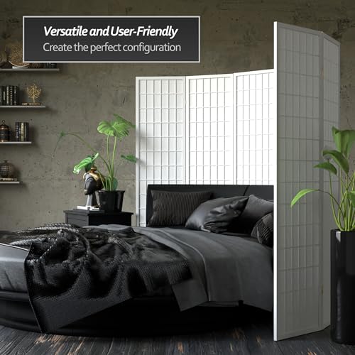 6 ft. Tall 4 Panels Window Pane Shoji Screen Room Divider W715