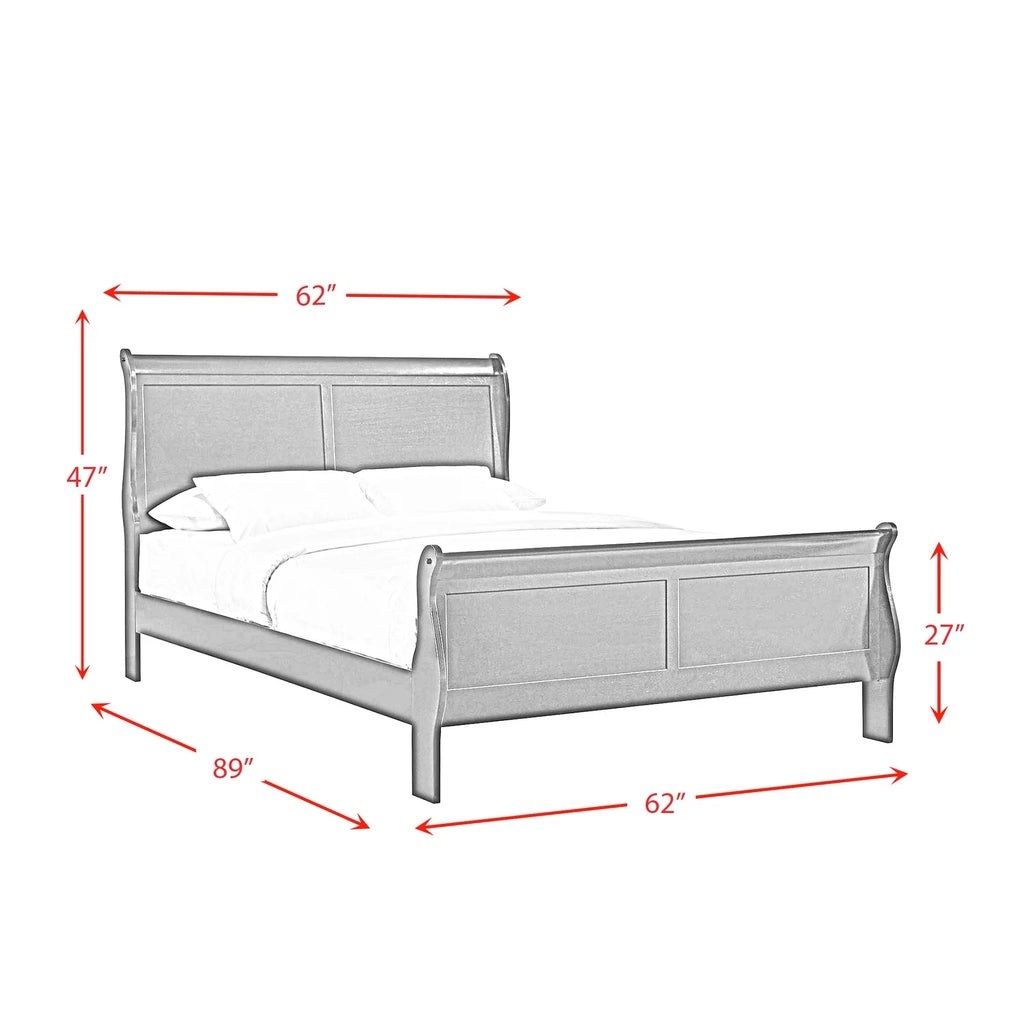 Queen Panel 3PC Bedroom Set in Black Z634