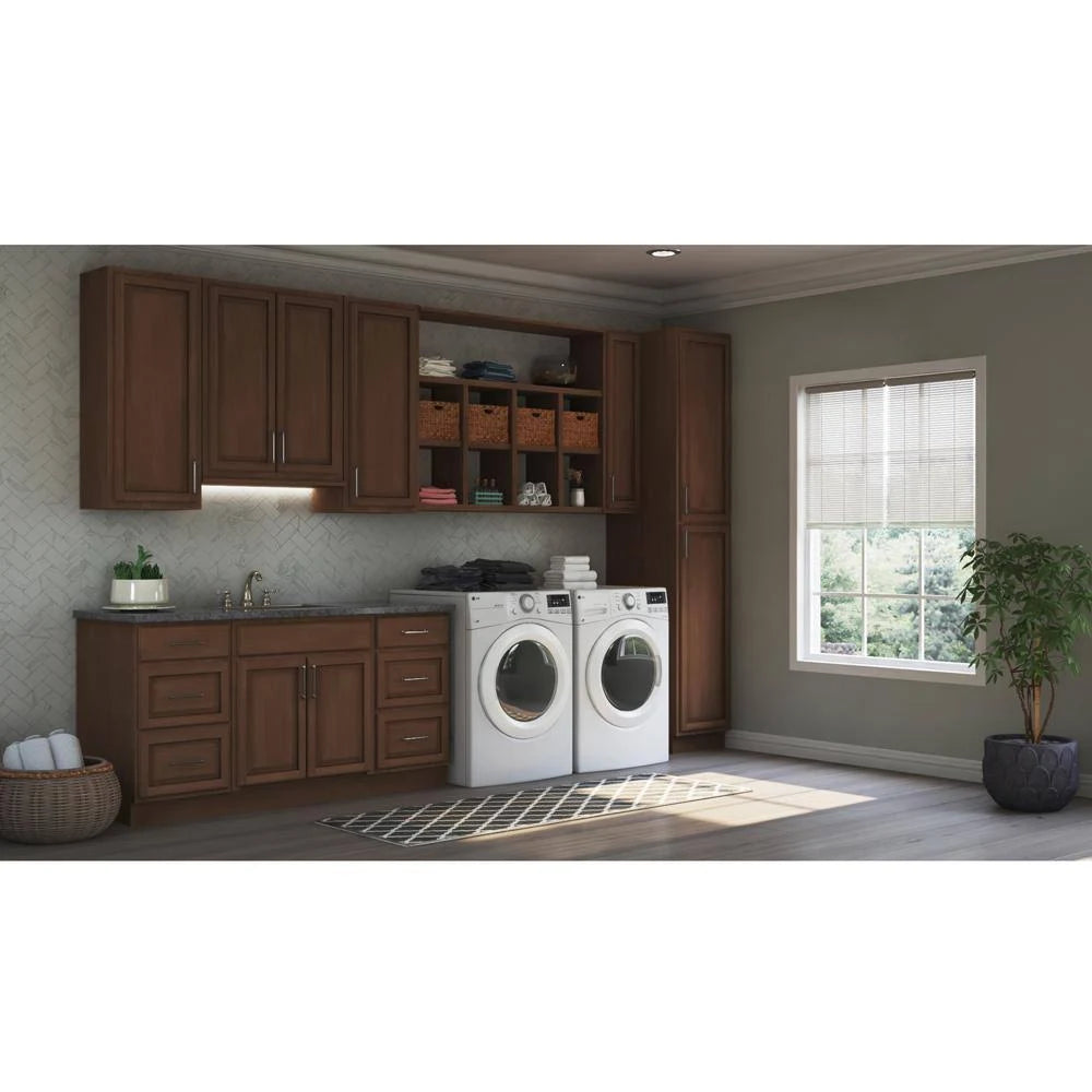 36x23.5x12 in. Cognac Medium Brown Wall Bridge Kitchen Cabinet N41536