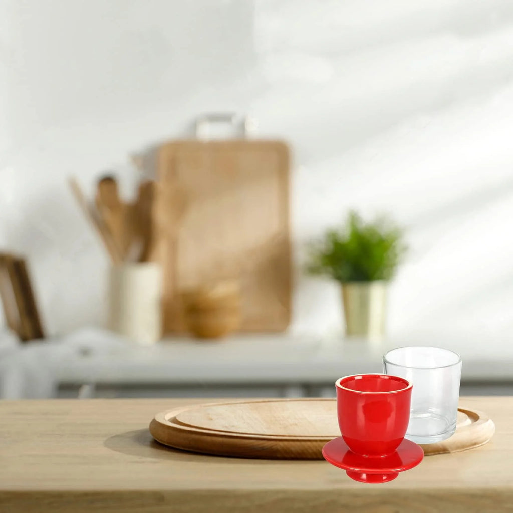 Ceramic Butter Dish with Lid Red E554432