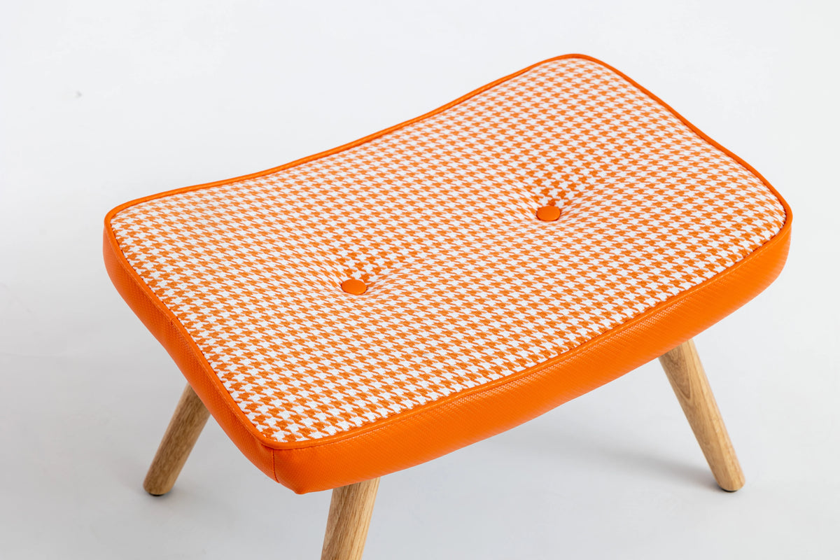 Wooden Step Stool with Cushion and Non-Slip Pad U33016