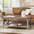 Gray Wash Metal X Coffee Table A50385