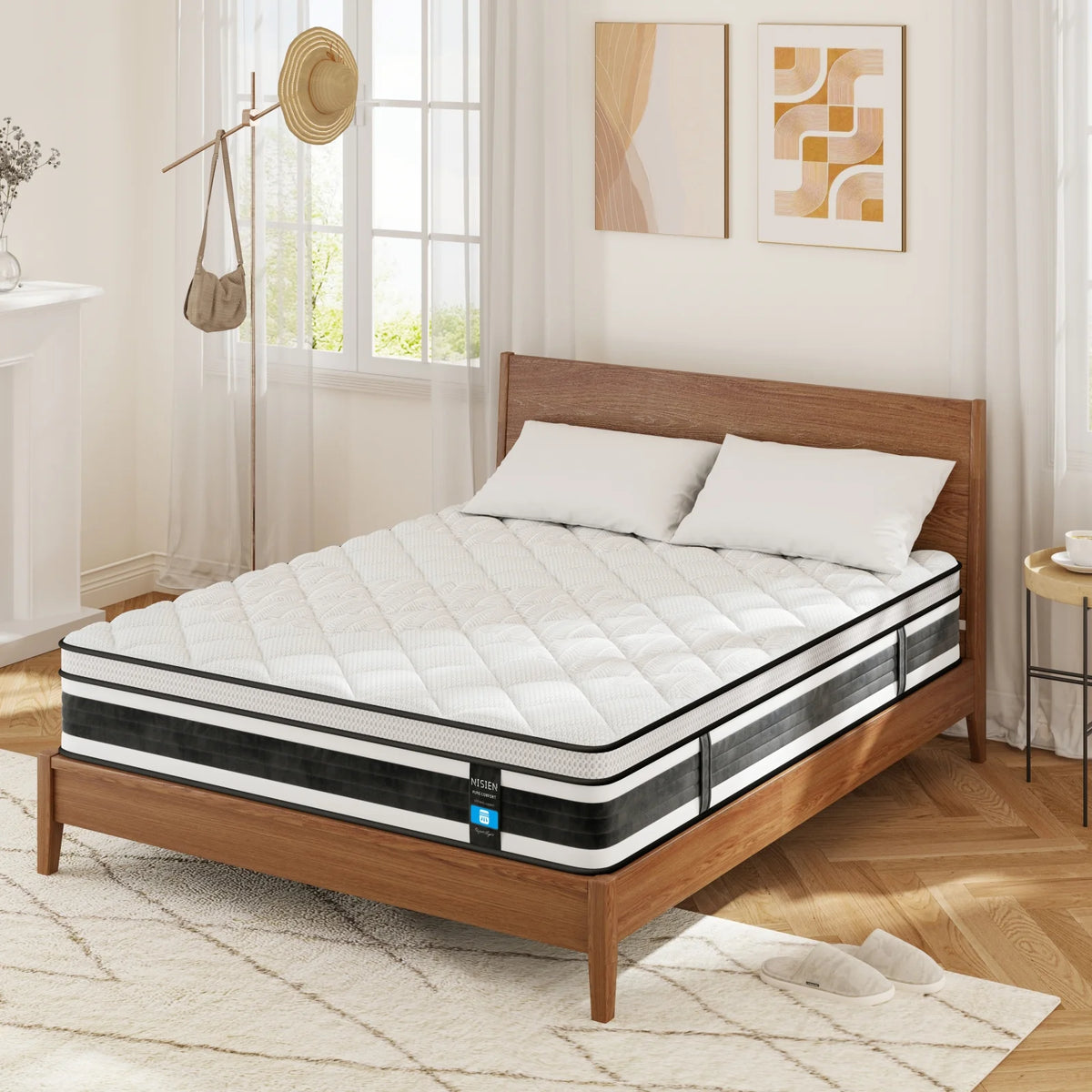 Queen Size 10 Inch Gel Memory Foam Hybrid Mattress D7859