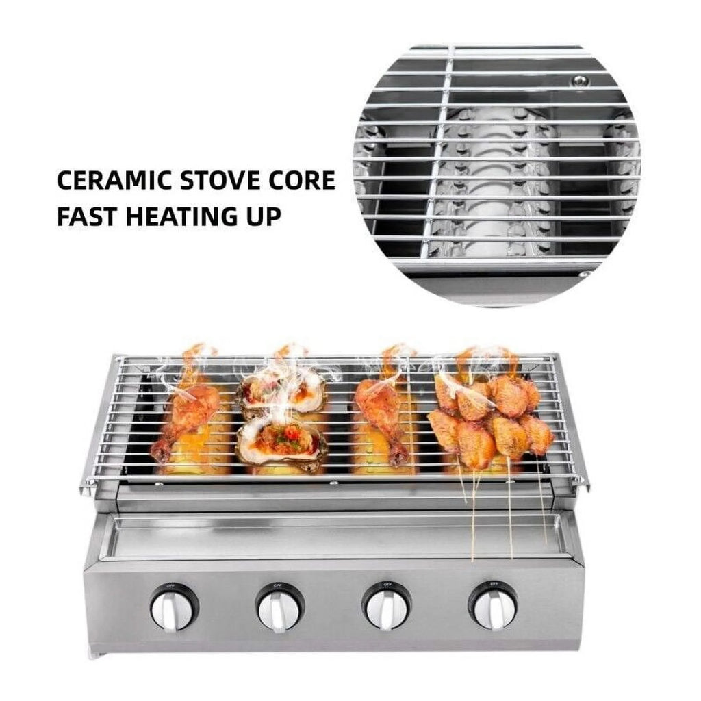 Stainless Steel 4 Burners Gas BBQ Grill K9376