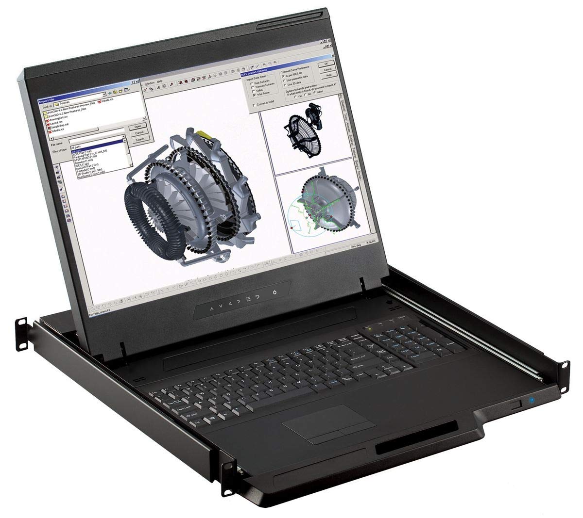 1U 19 Rackmount Monitor with 8 Port KVM Switch P629