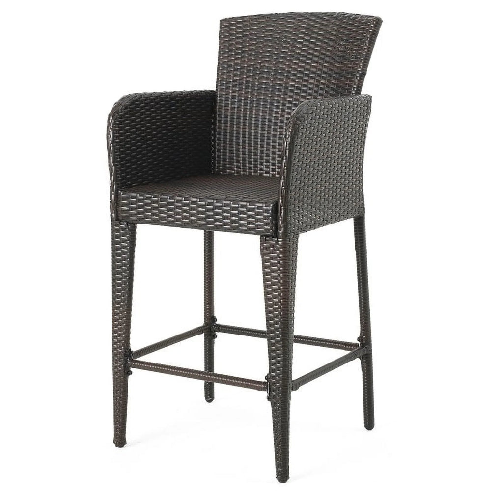 Multi Brown Wicker Barstool Set of 2 S801611