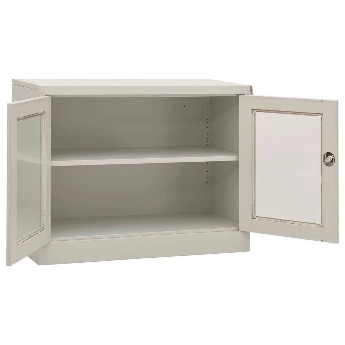 Light Gray 2 Glass Door Steel Filing Cabinet A81598