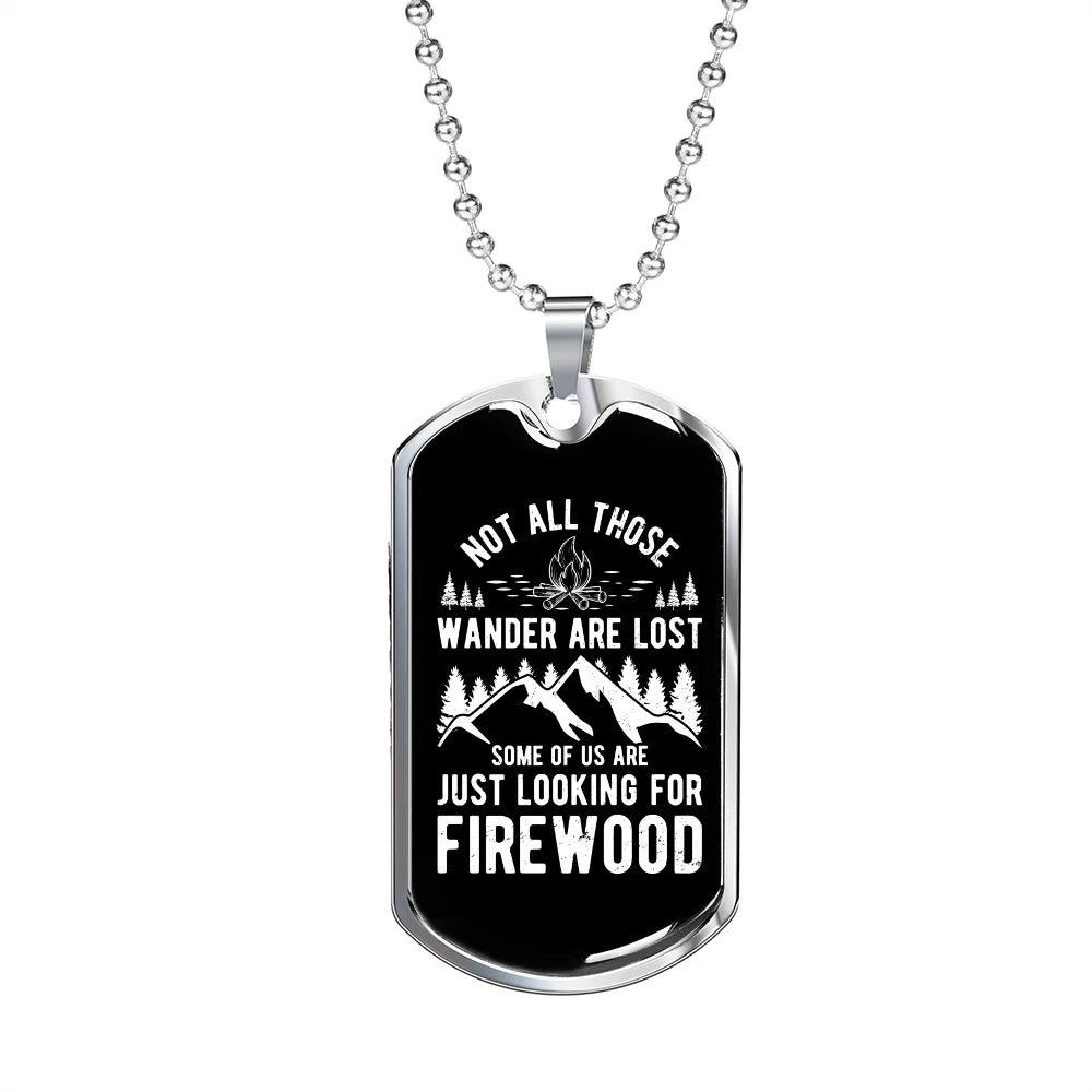 Stainless Steel or 18k Gold Dog Tag 24" Chain Necklace L859