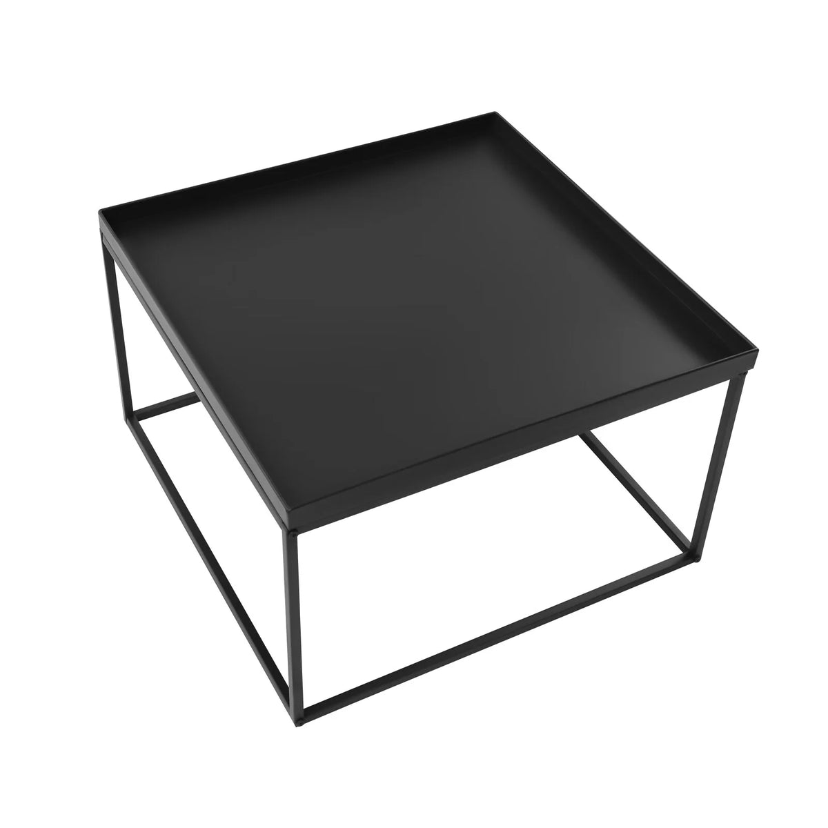 23x23x14 Inch Metal Square Coffee Table Black B723