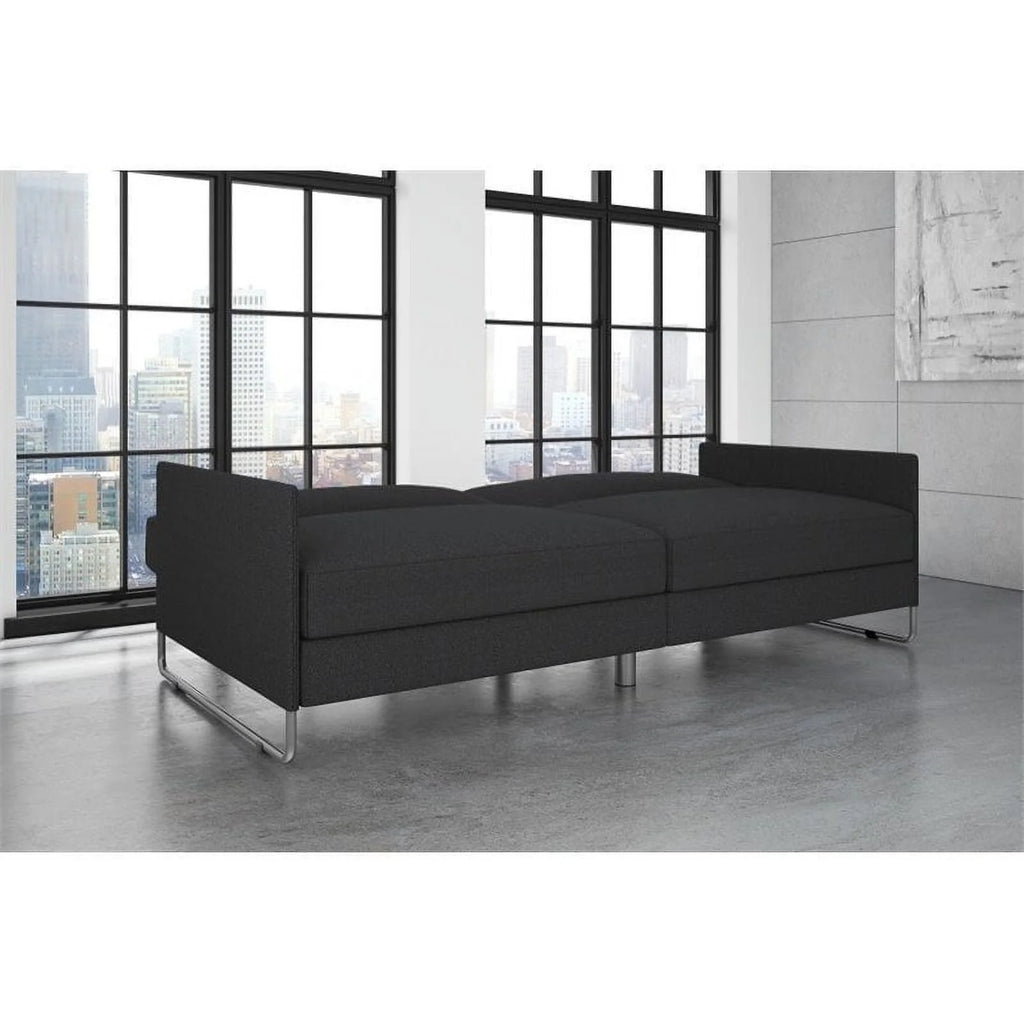 Grey Linen Convertible Futon B714893