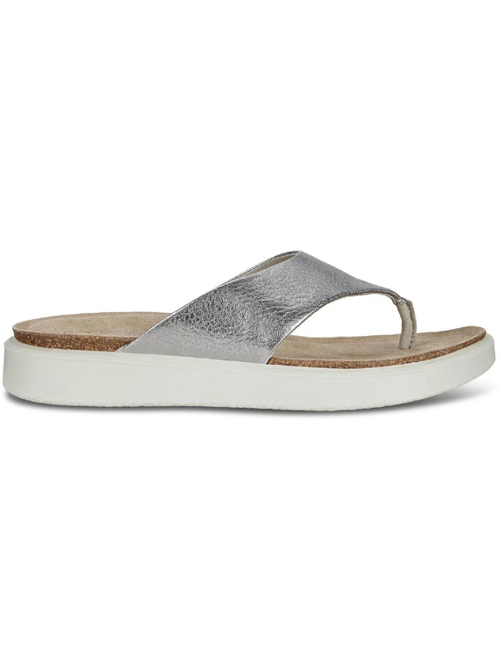 Gray Leather Slip On Thong Sandals N5474