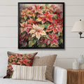 Red Poinsettia Framed Floral Wall Decor 30 in. x 30 in. D292