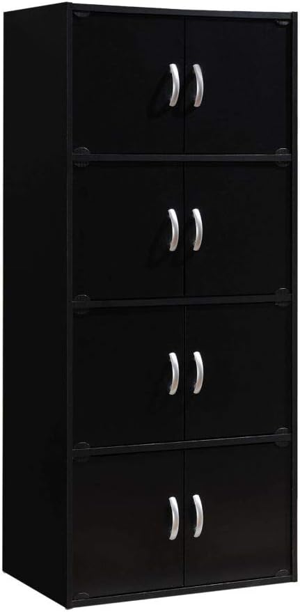 Black 8 Door Bookcase Cabinet Y34916