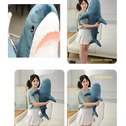 Blue 31-inch Shark Plush Toy Pillow H44356