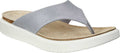 Gray Leather Slip On Thong Sandals N5474