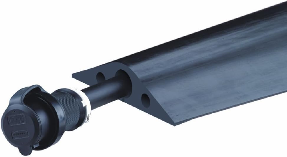 Heavy Duty Rubber Single Channel Duct Protector, Black, 5' Length K558269