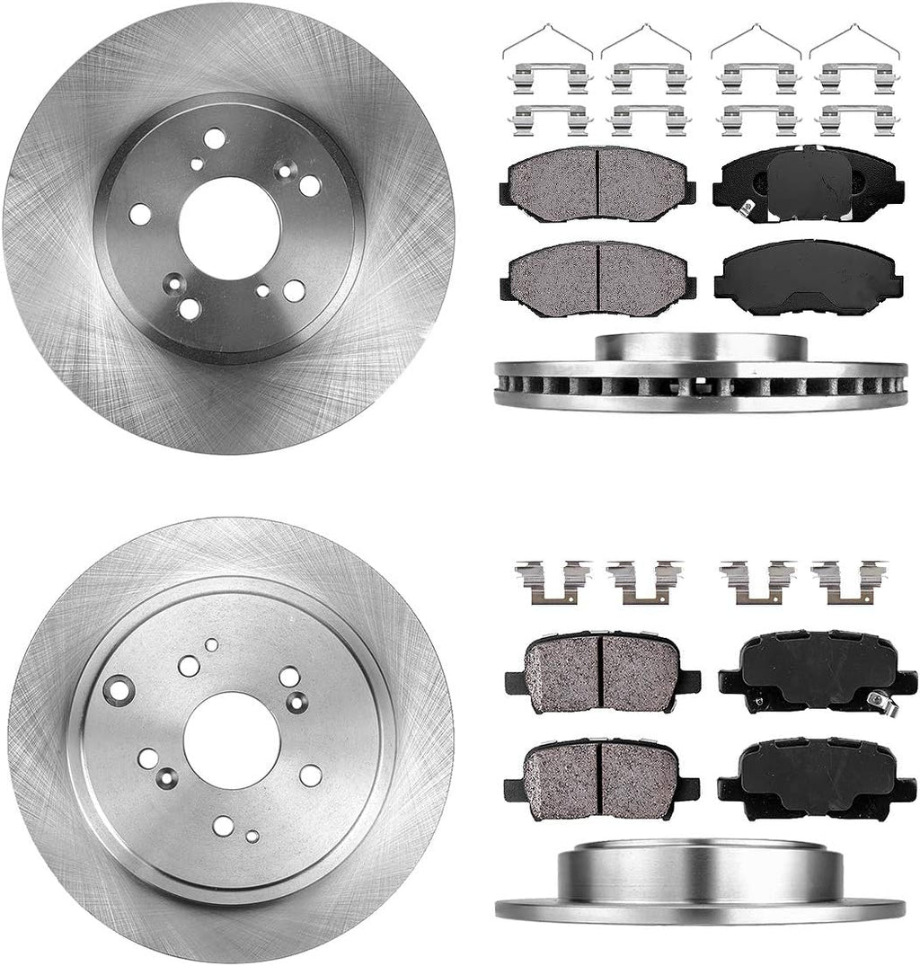 Front and Rear Brake Rotors and Ceramic Brake Pads Y401256