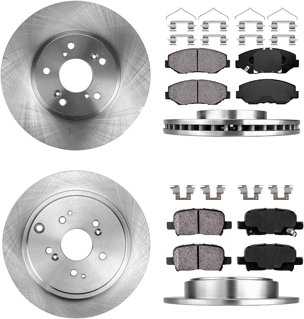 Front and Rear Brake Rotors and Ceramic Brake Pads Y401256
