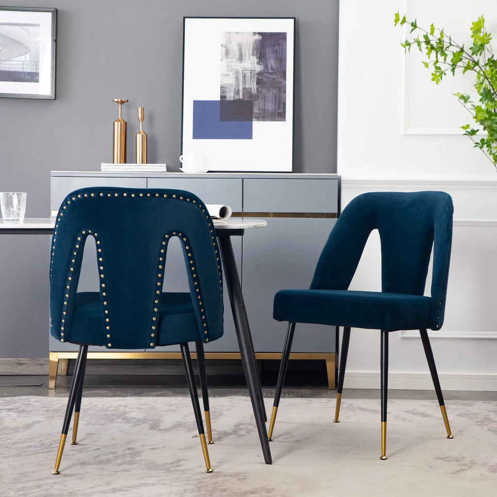 Velvet Upholstered Dining Chairs Set of 2 A34219