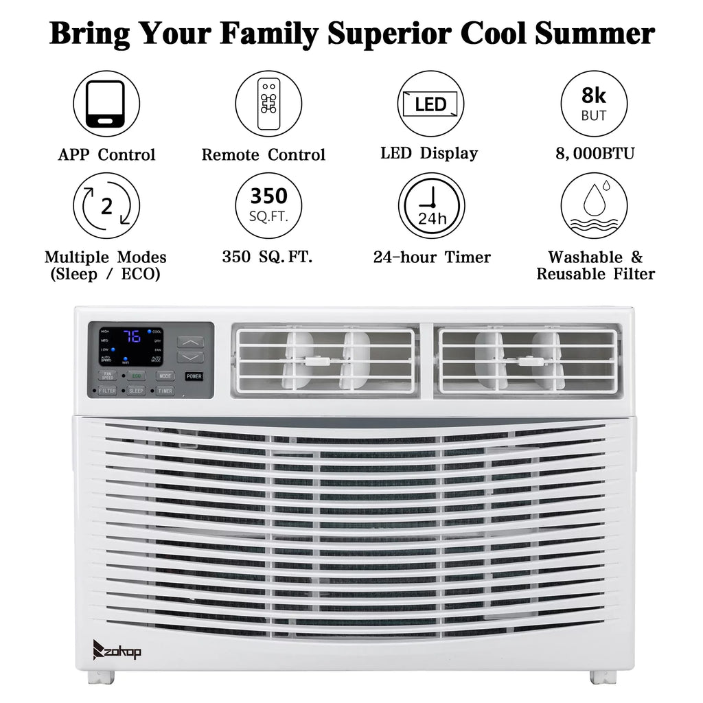 8000BTU 115V Window Air Conditioner with Remote Control Z8178