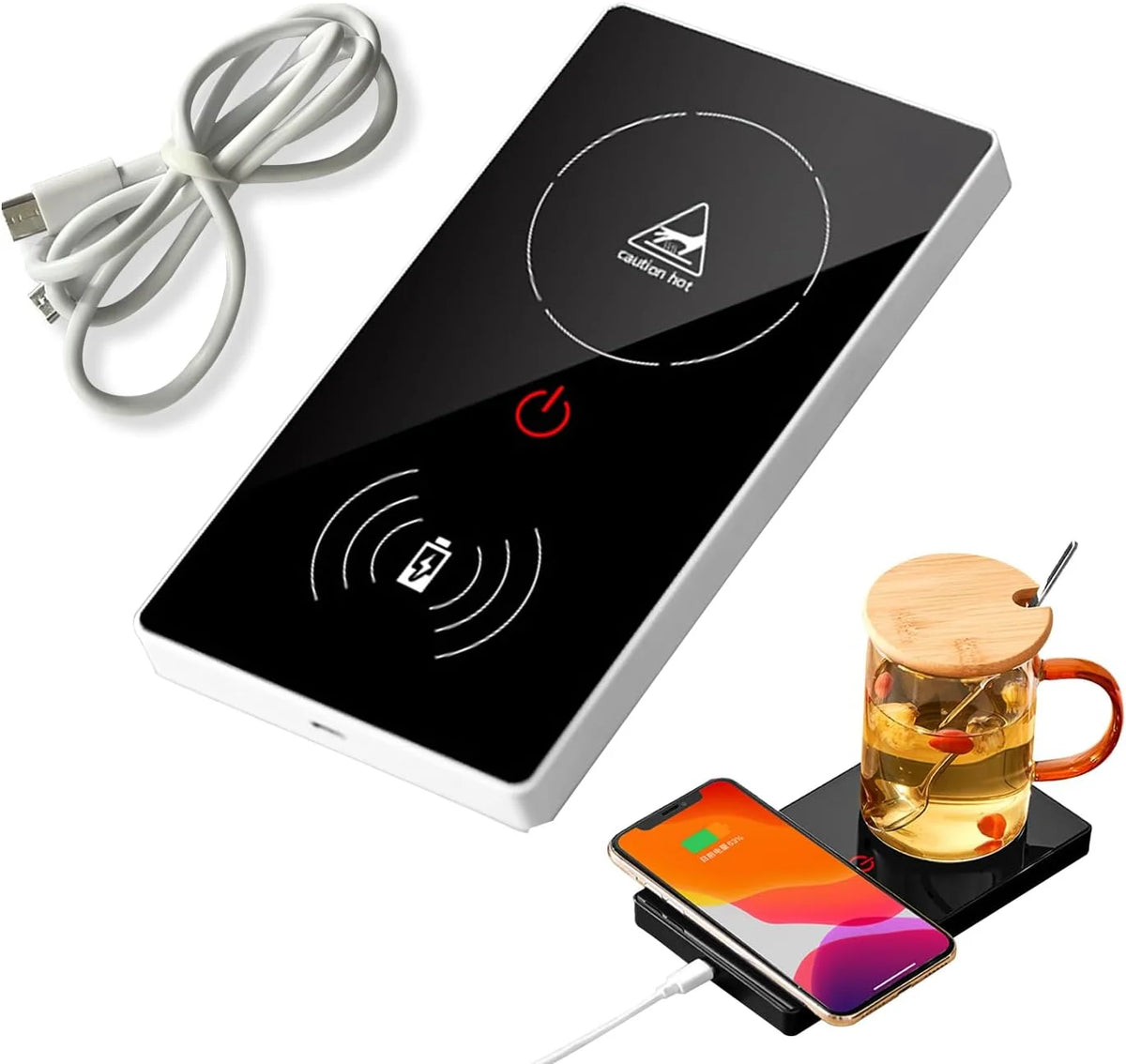 Coffee Mug Warmer 2 in 1 Wireless Charger D34142