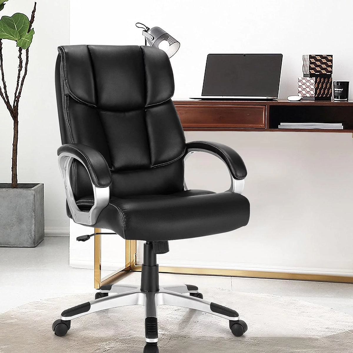 Black Ergonomic High Back Leather Office Chair H3364