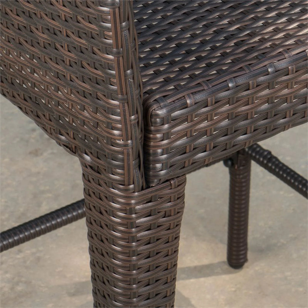 Multi Brown Wicker Barstool Set of 2 S801611