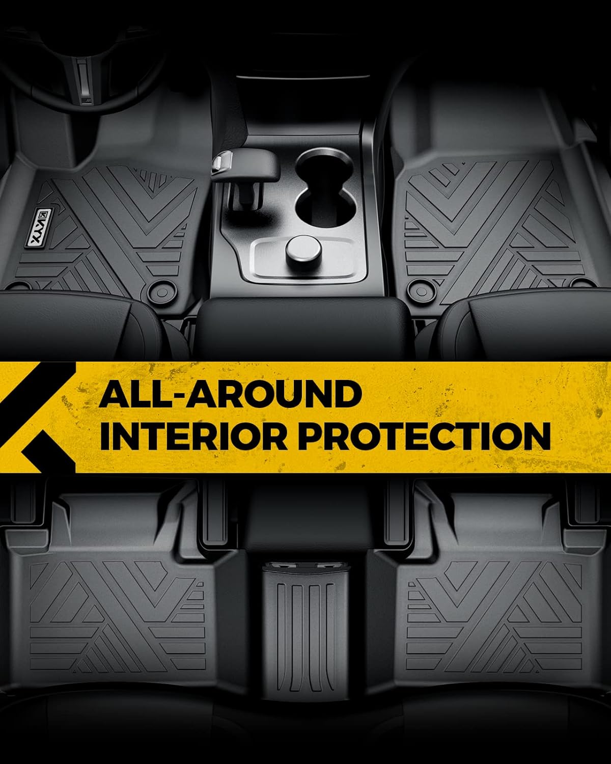 Black TPE Floor Mats 1st and 2nd Row X637591