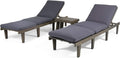 Acacia Wood 3 Piece Chaise Lounge Set M303