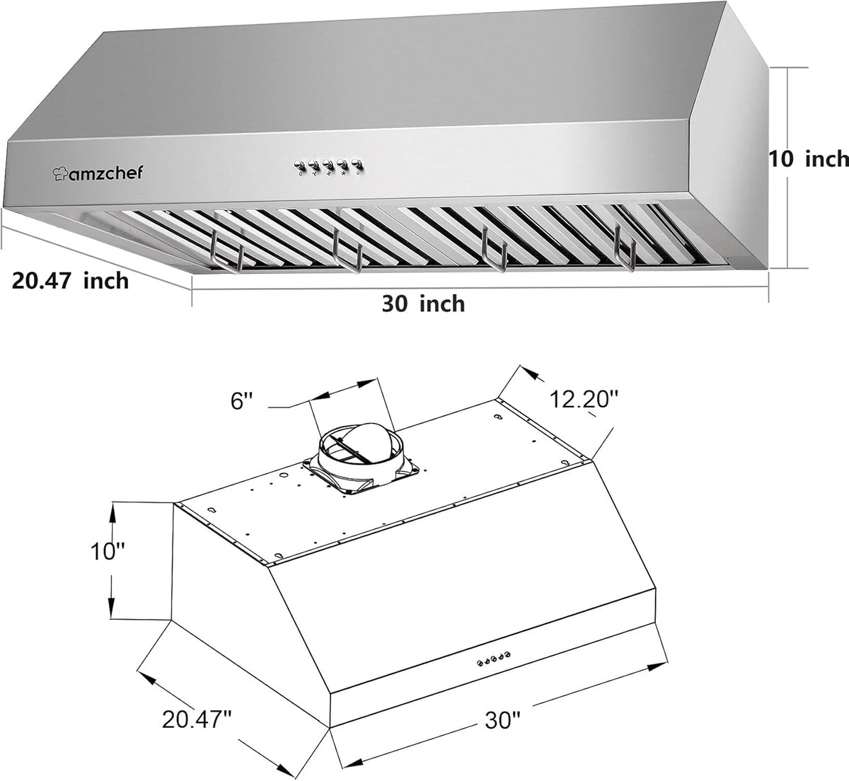 30 inch 700CFM Stainless Steel Under Cabinet Range Hood V18238