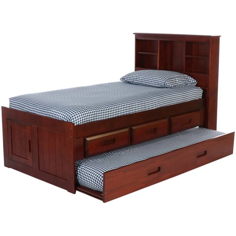 Merlot Twin Bed with 3-Drawer Trundle O16777