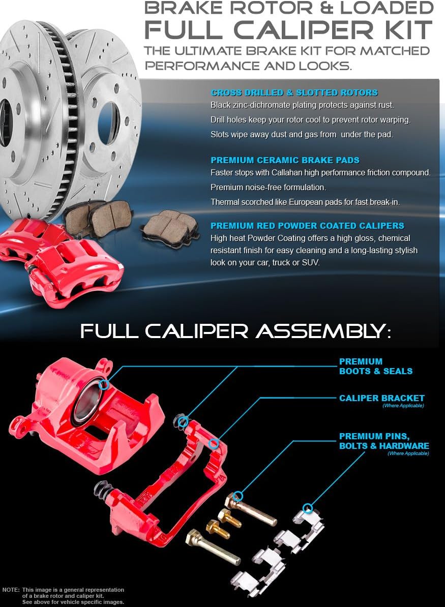 Front and Rear Brake Rotors and Ceramic Brake Pads Y401256