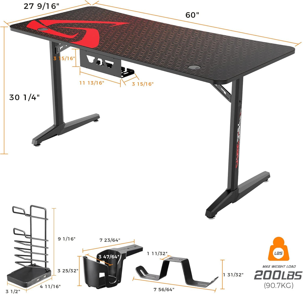 60 inch Gaming Desk with Mouse Pad F32886