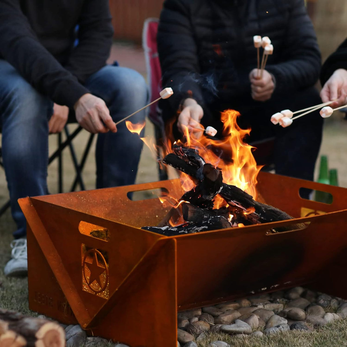 Corten Steel Wood Burning Fire Pit I446261