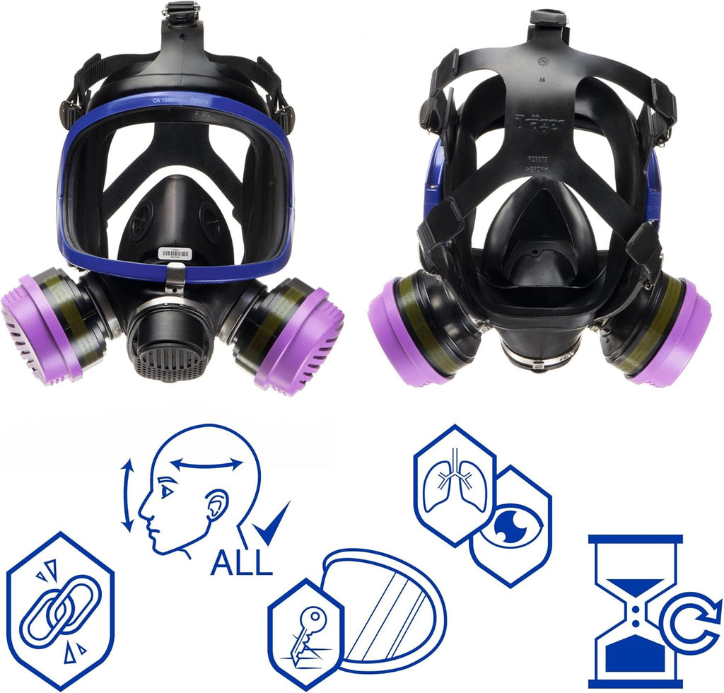Full-Face Respirator Mask with 2x Combination Cartridge K922023