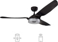 Black 56 3 Blade Smart Ceiling Fan with Remote Control Z460544