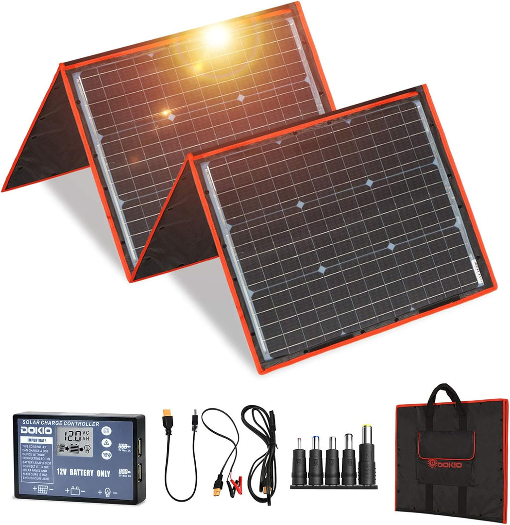 160W 18V Portable Solar Panel Kit with 2 USB Outputs M5945
