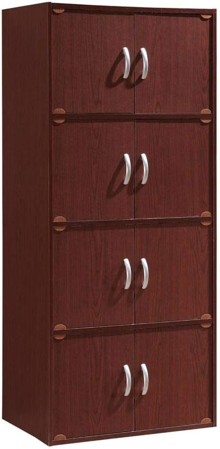 Black 8 Door Bookcase Cabinet Y34916