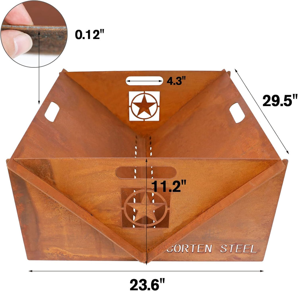 Corten Steel Wood Burning Fire Pit I446261