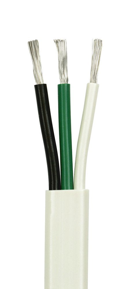 10/3 AWG Triplex Round AC Marine Wire Tinned Copper Boat Cable 500 Feet Black/White/Green Z58471
