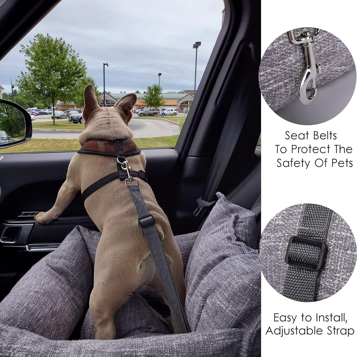 Washable Dog Car Seat with Leash L70851