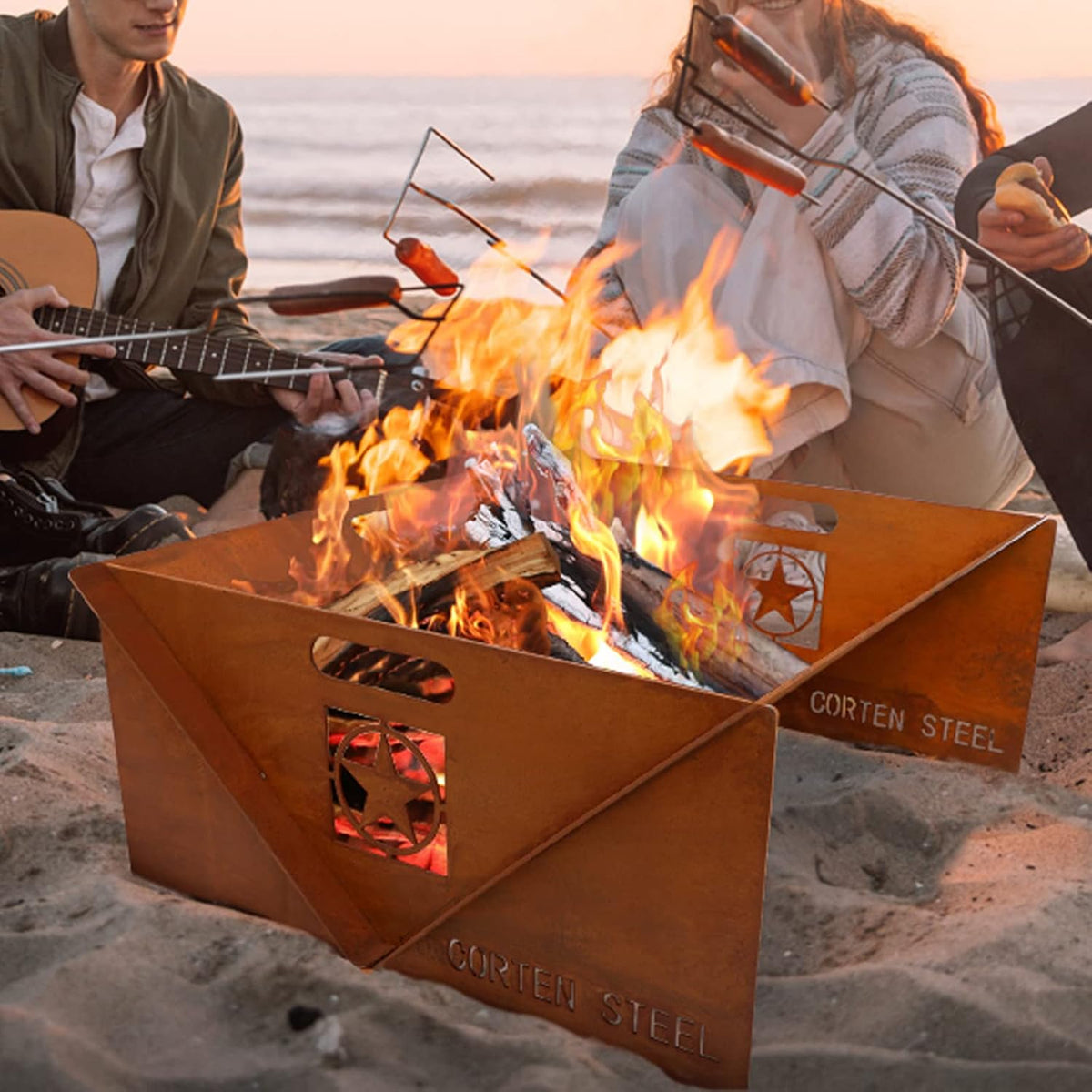 Corten Steel Wood Burning Fire Pit I446261