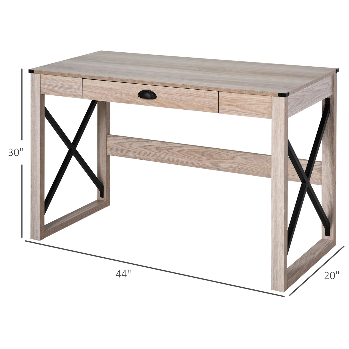 44 inch Rustic Writing Desk with Storage Drawer Y78613