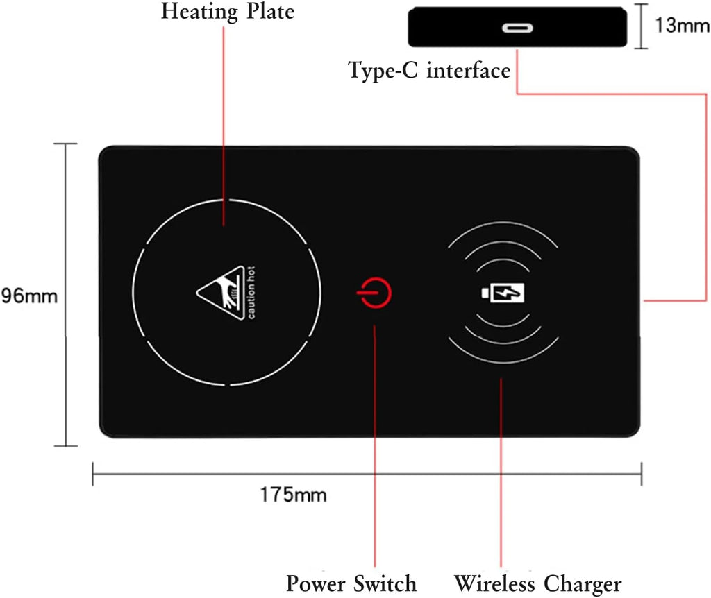 Coffee Mug Warmer 2 in 1 Wireless Charger D34142