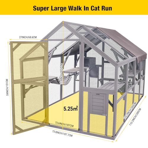 Outdoor Cat Enclosure with Bridges P5475