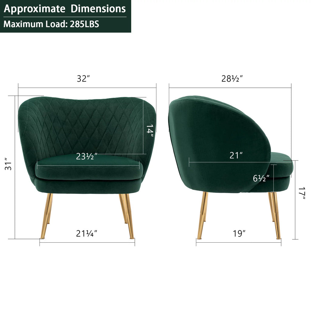 Velvet Dark Green Accent Chair V556
