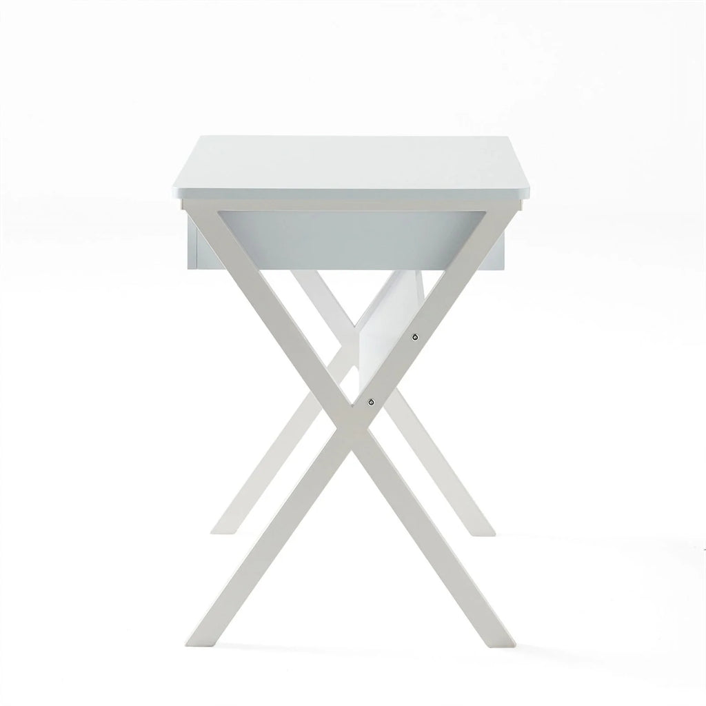 White Wood & Iron Computer Table U54128