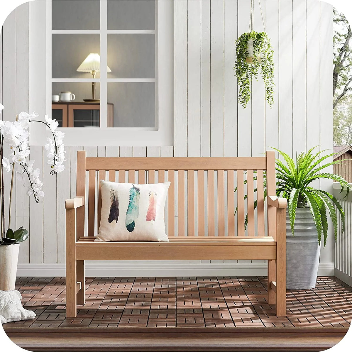 Blue 2-Person Poly Lumber Garden Bench H673