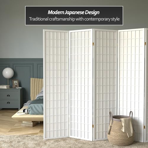 6 ft. Tall 4 Panels Window Pane Shoji Screen Room Divider W715