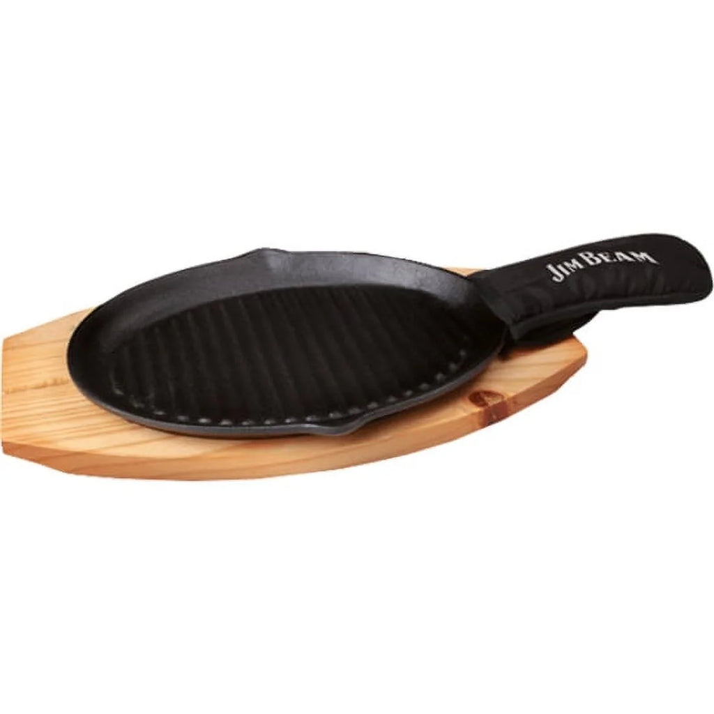 Cast Iron Skillet with Wooden Plate and Handle Cover S4189